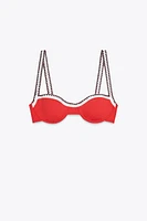 HAUT DE BIKINI ANNEAUX CONTRASTE