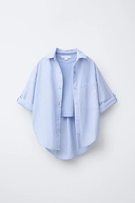 PACK CHEMISE OXFORD AVEC DÉBARDEUR RIB