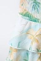 TEXTURED PALM TREE SKORT