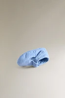 COTTON BOOTIES WITH HOOK-AND-LOOP STRAP