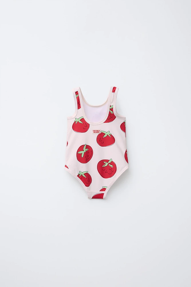 2-6 ANS/ MAILLOT DE BAIN TOMATES