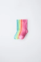 LOT DE QUATRE PAIRES CHAUSSETTES FLUO