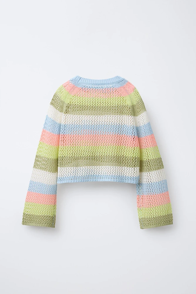 PULL EN MAILLE À RAYURES