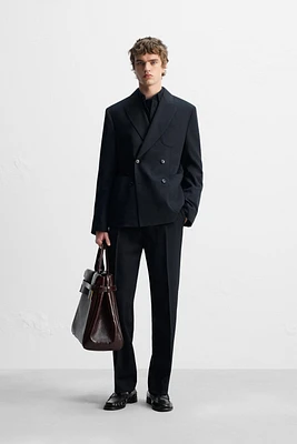 100% WOOL DOUBLE-BREASTED SUIT JACKET