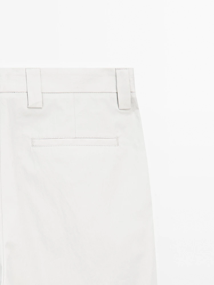 Pantalon à pince en crêpe de coton mélangé - Limited Edition
