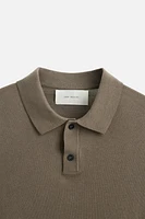 KNIT WOOL-COTTON POLO SHIRT