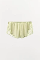 LACE TRIM PAJAMA SHORTS