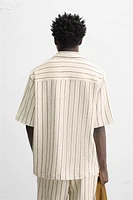 CHEMISE RAYURES TEXTURE VELOURS BOUCLÉ