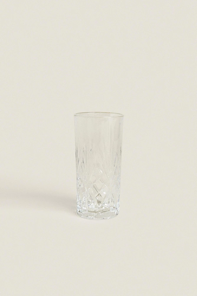 TALL TUMBLER WITH RAISED DESIGN