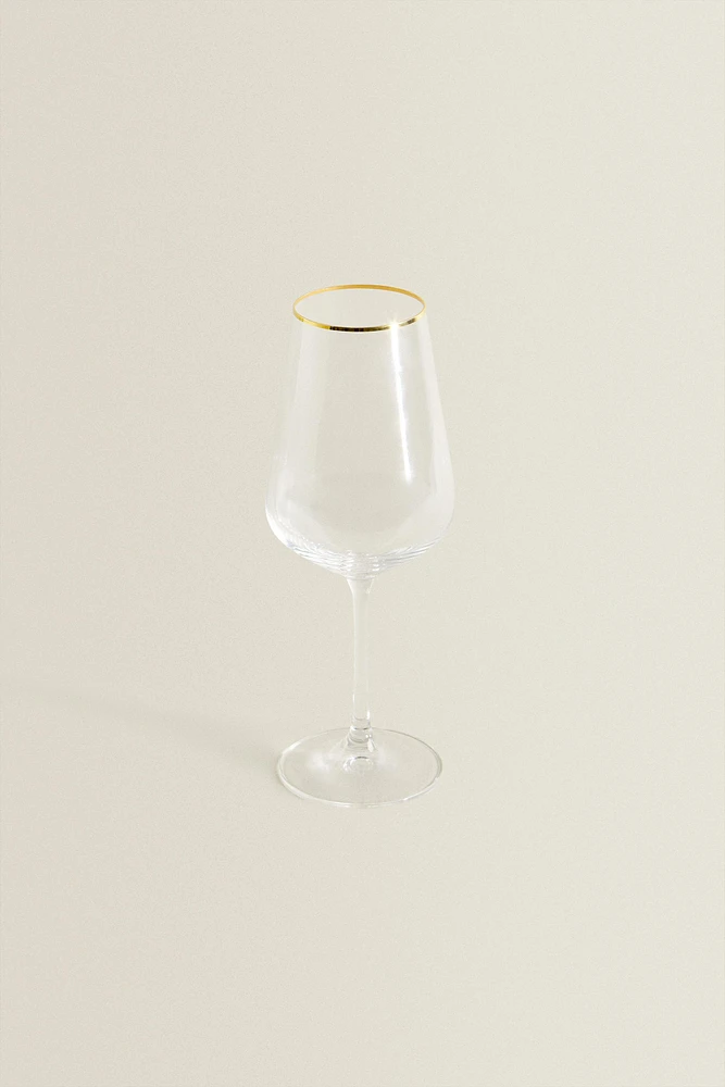 BOHEMIA CRYSTAL GLASS WITH A GOLDEN RIM