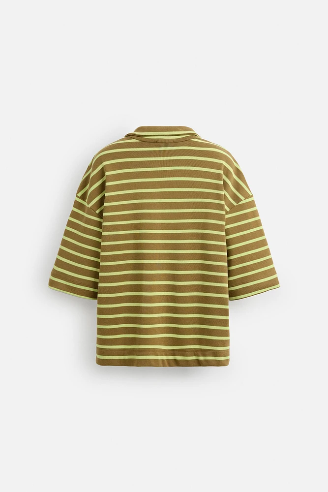 STRIPED RELAXED FIT POLO SHIRT