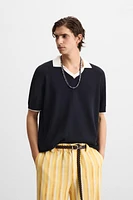 POLO EN MAILLE CONTRASTÉE