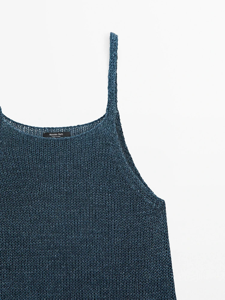 Top en maille à encolure américaine