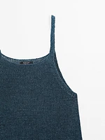 Top en maille à encolure américaine