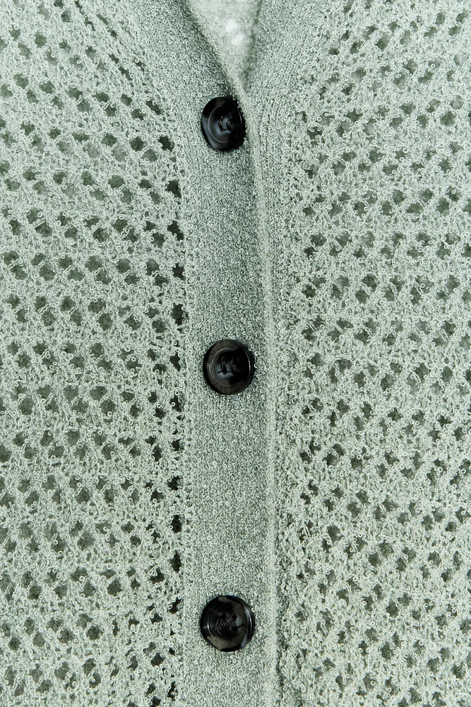 PULL COL POLO EN MAILLE AJOURÉE