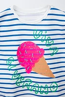 STRIPED PRINT T-SHIRT