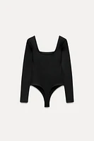 SQUARE NECK POLYAMIDE BODYSUIT