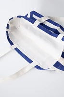 CASA LAWA © Z ZARA KIDS STRIPED FABRIC TOTE BAG