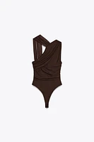 DRAPED TULLE BODYSUIT