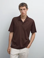 Polo slim en coton mélangé