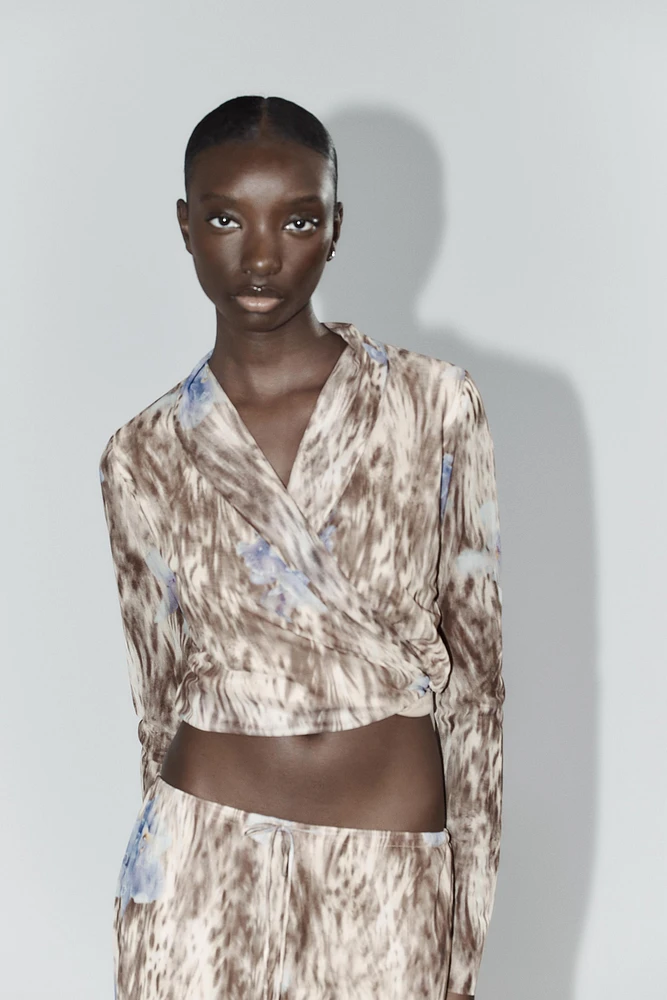 TOP CROISÉ TULLE IMPRIMÉ