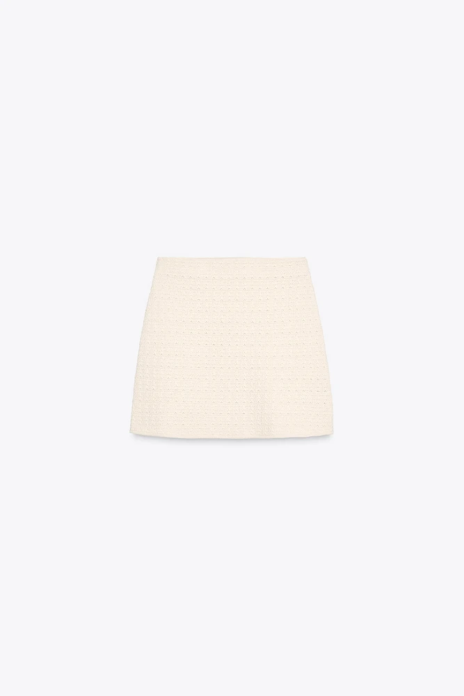 MINI-JUPE TEXTURÉE EN MAILLE