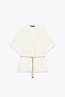 CHEMISE SAFARI LACET AVEC RAMIE