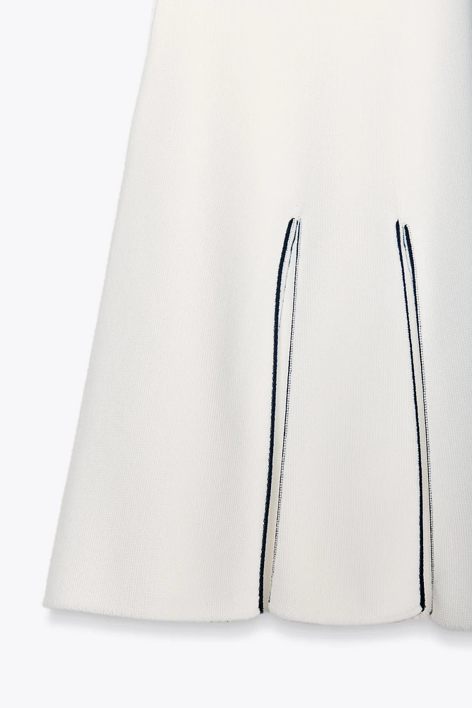 CONTRAST TRIM KNIT MINI SKIRT