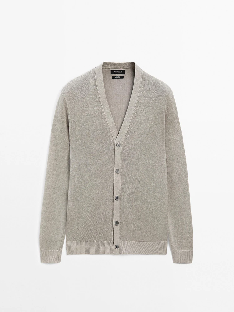 100% linen knit cardigan