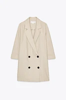 BLAZER À BOUTONNAGE CROISÉ AVEC LIN