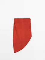 Top long asymétrique en cuir et daim - Limited Edition