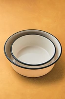 ENAMELED PET FOOD BOWL WITH TRIM
