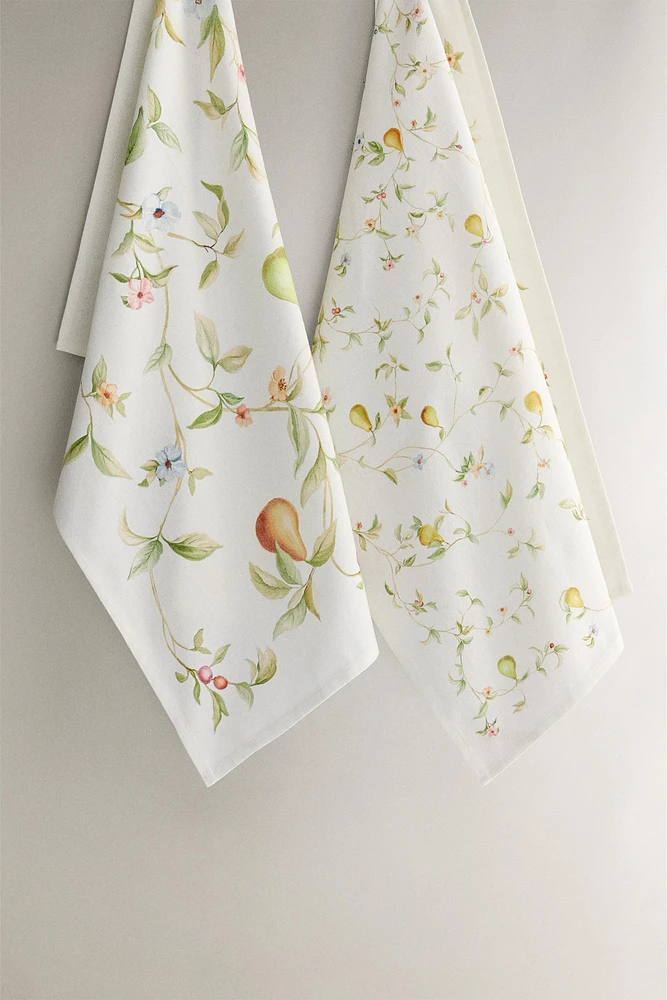 PACK OF COTTON KITCHEN TOWELS WITH PEARS (PACK OF 2)