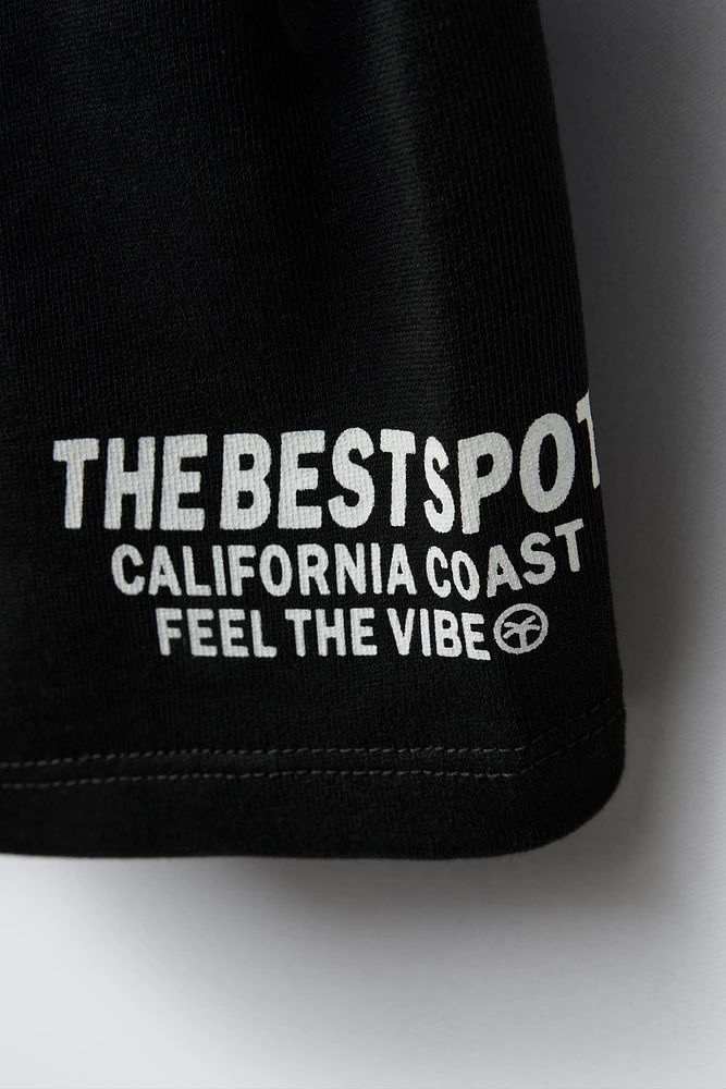 PLUSH TEXT SHORTS