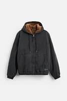 CONTRASTING HOODED JACKET