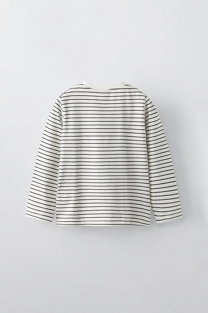 STRIPED SHIRT WITH APPLIQUÉ