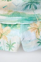 TEXTURED PALM TREE SKORT