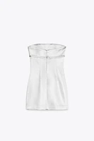 ROBE SATINÉE BUSTIER AVEC LACET