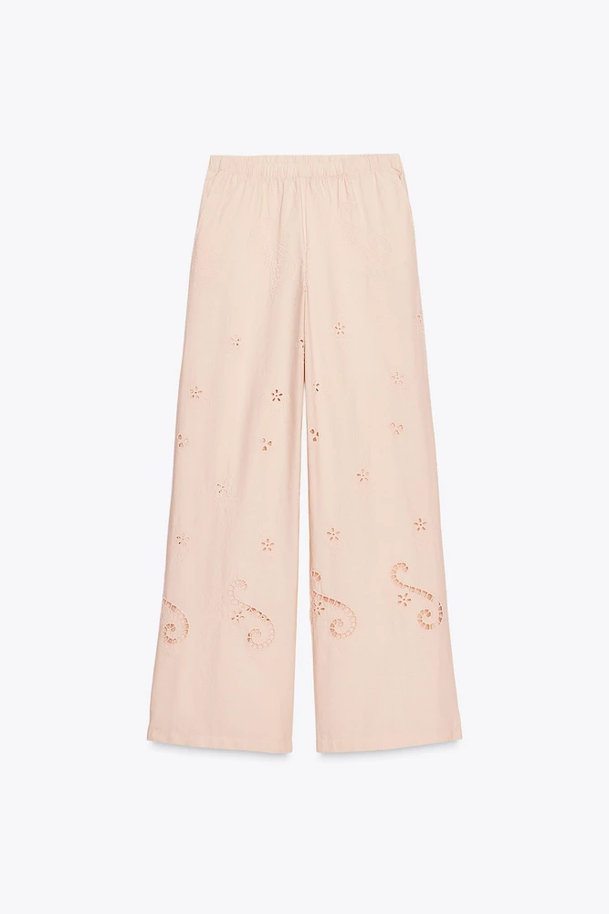 EMBROIDERED PAJAMA PANTS