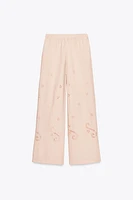 EMBROIDERED PAJAMA PANTS