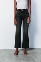 TRF HIGH-WAISTED CROPPED FLARE JEANS