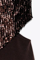 SEQUIN CUT-OUT COMBINATION DRESS