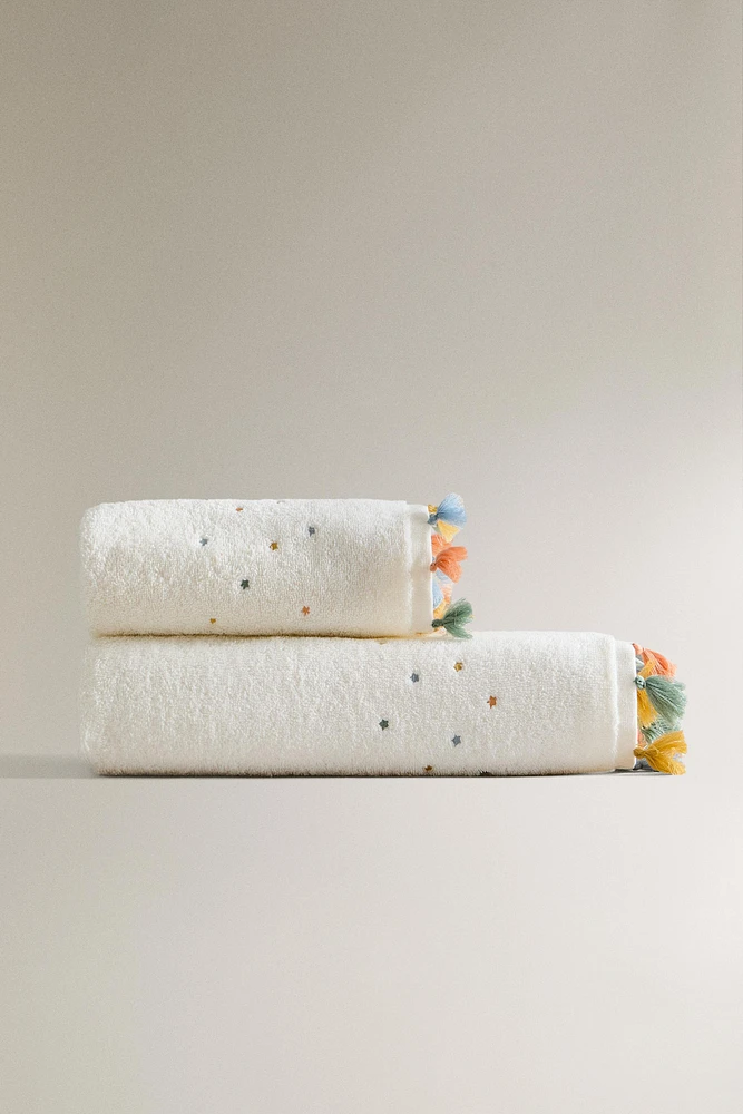 SERVIETTE DE BAIN ENFANT POMPONS