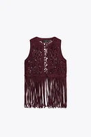 GILET MACRAMÉ FRANGES