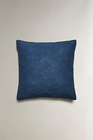 CONTRAST PILLOW SHAM FOR QUILT WITH RAISED FLORAL DESIGN