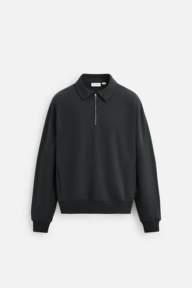 ZIP POLO SWEATSHIRT
