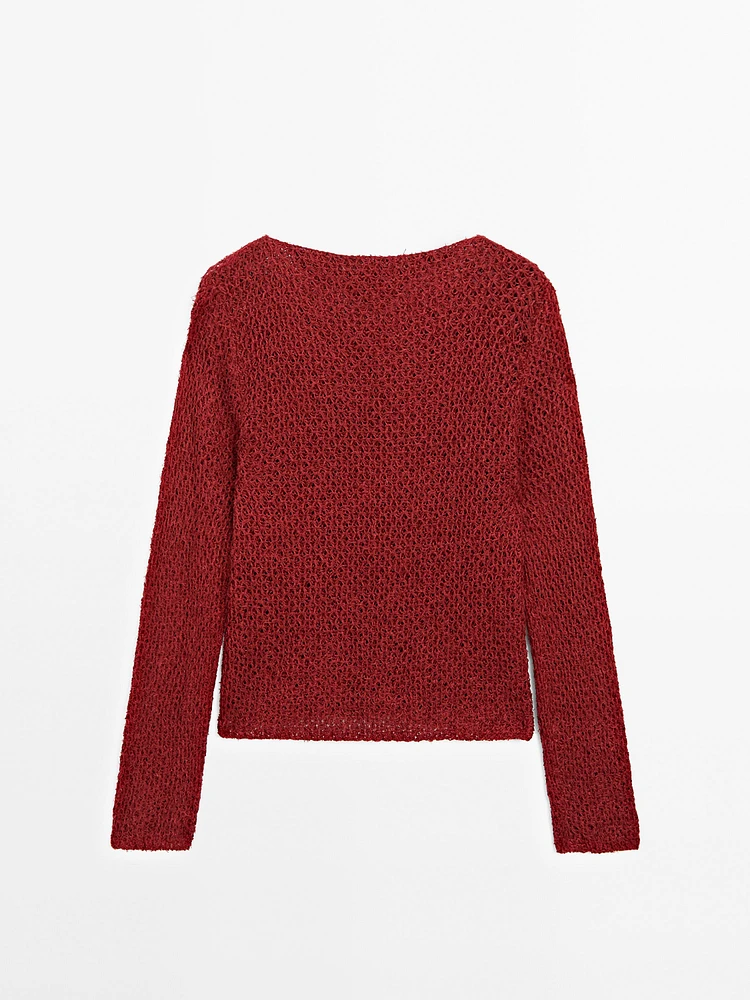 Pull maille ajourée et fil