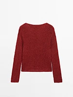 Pull maille ajourée et fil
