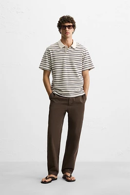 STRIPED PIQUÉ POLO SHIRT