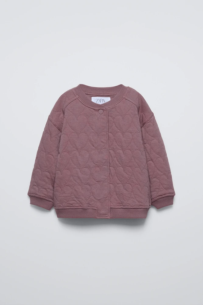 QUILTED HEART BOMBER JACKET